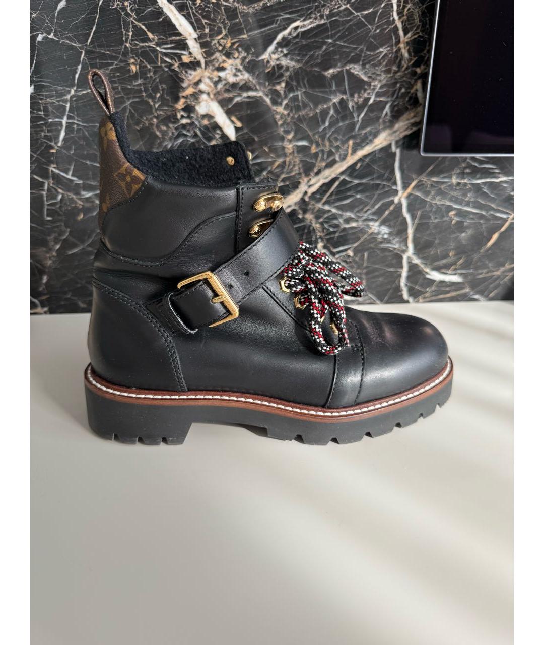LOUIS VUITTON Черные кожаные ботинки, фото 8