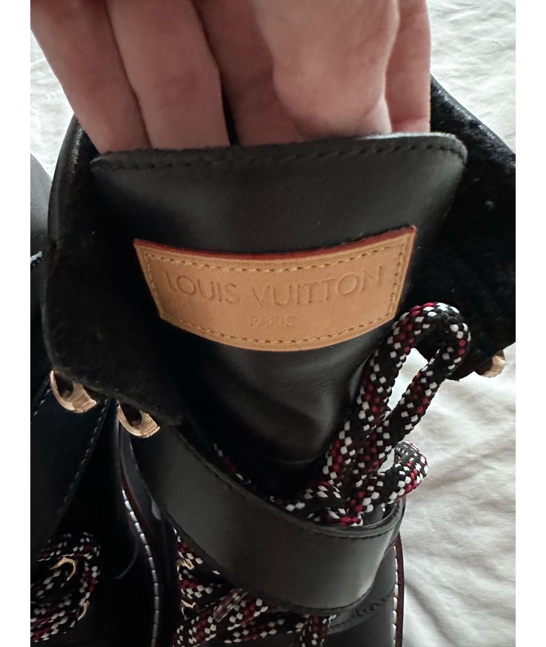 LOUIS VUITTON Черные кожаные ботинки, фото 5