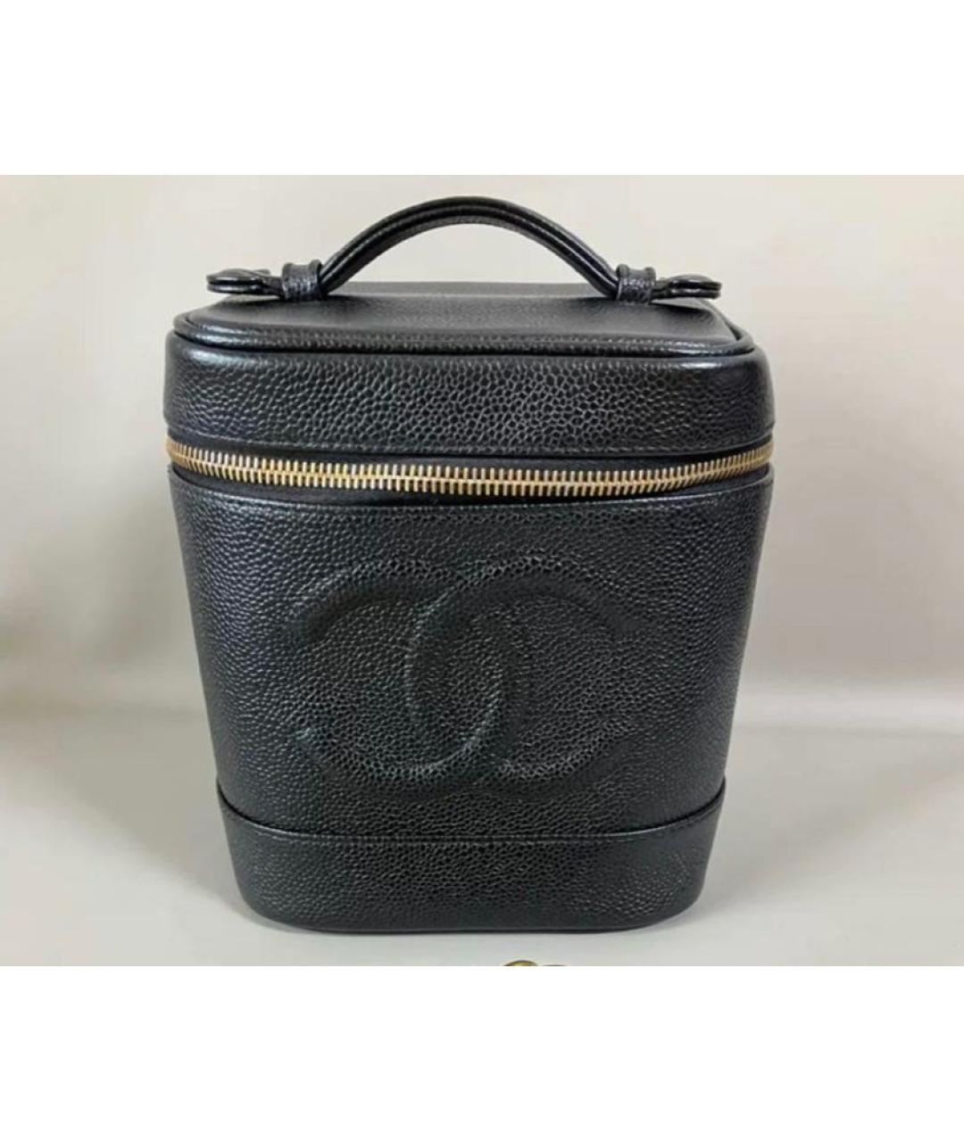 CHANEL Черная кожаная сумка с короткими ручками, фото 2