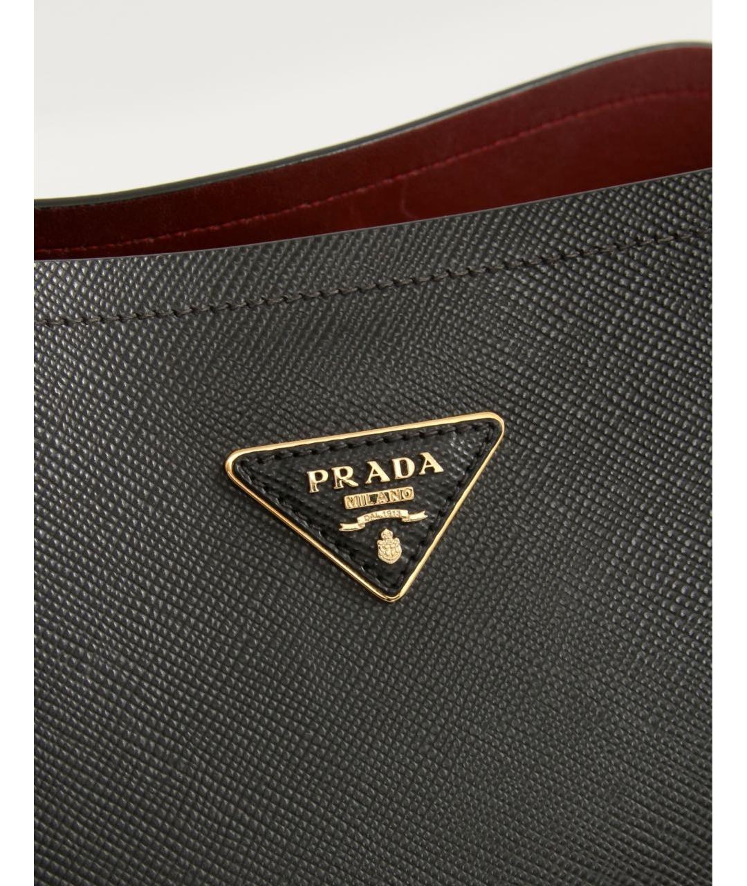PRADA Черная кожаная сумка через плечо, фото 6
