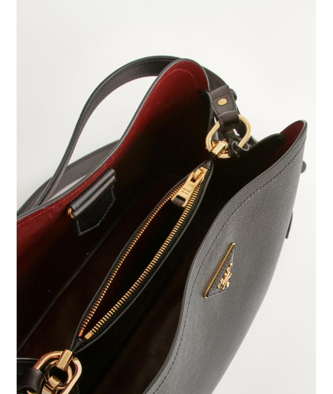 PRADA Черная кожаная сумка через плечо, фото 4