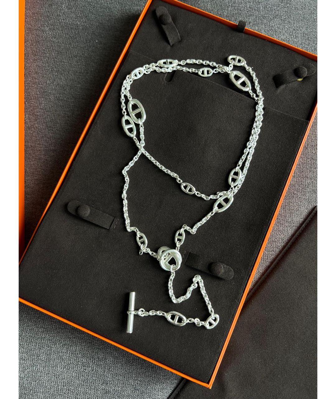 HERMES Серебряное серебряное колье, фото 2