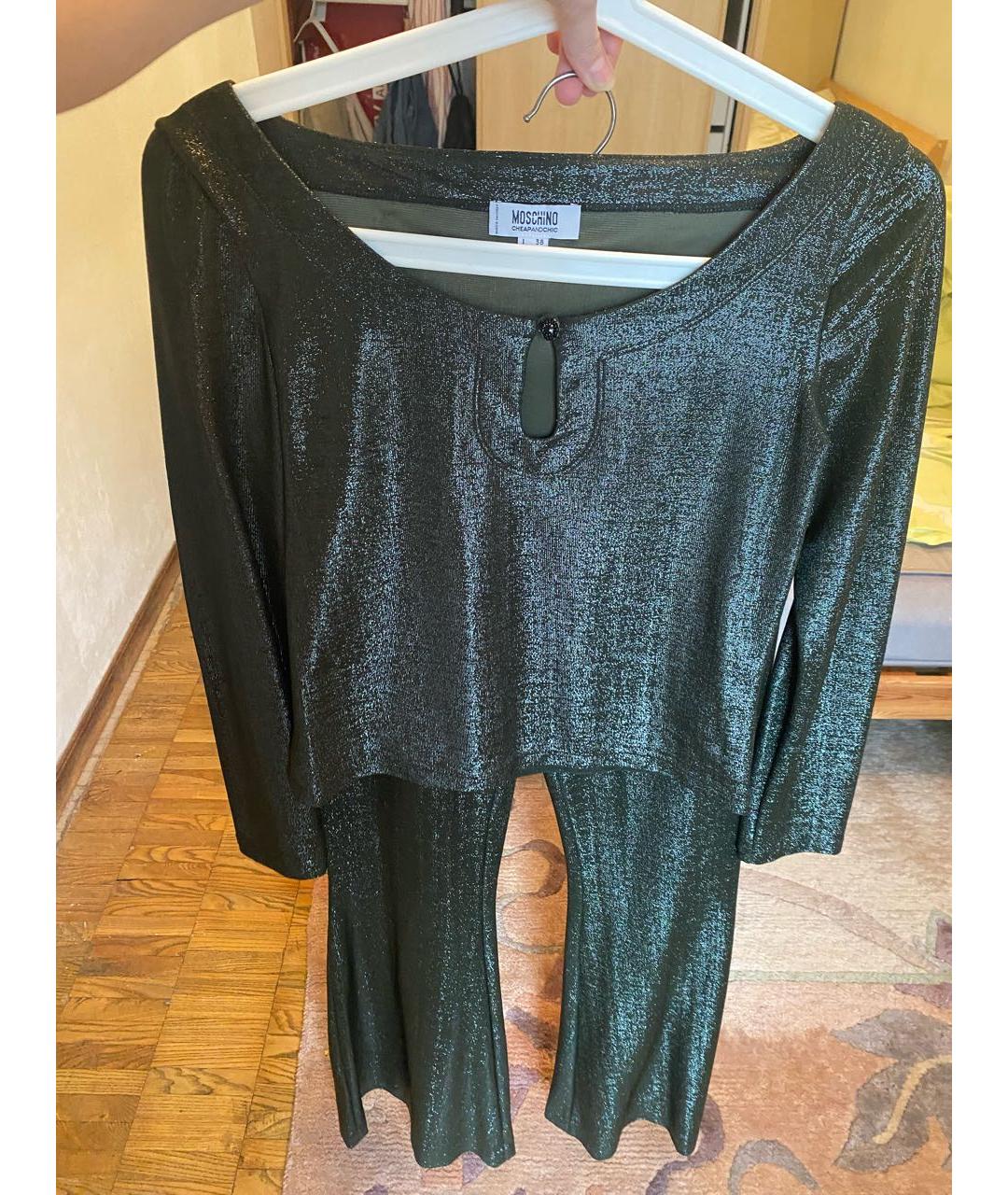 MOSCHINO Зеленый полиамидовый костюм с брюками, фото 3