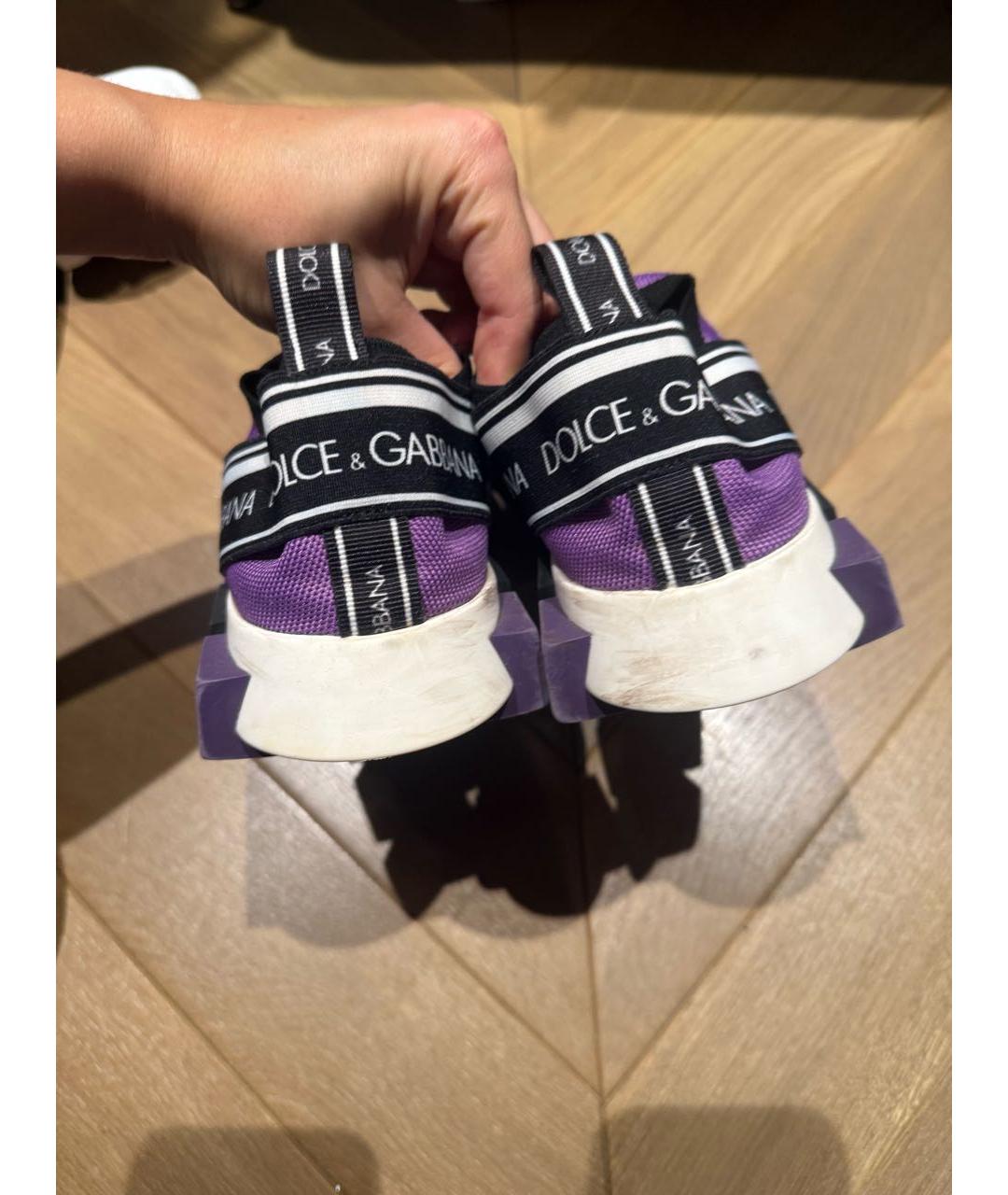 DOLCE&GABBANA Фиолетовые текстильные кроссовки, фото 6