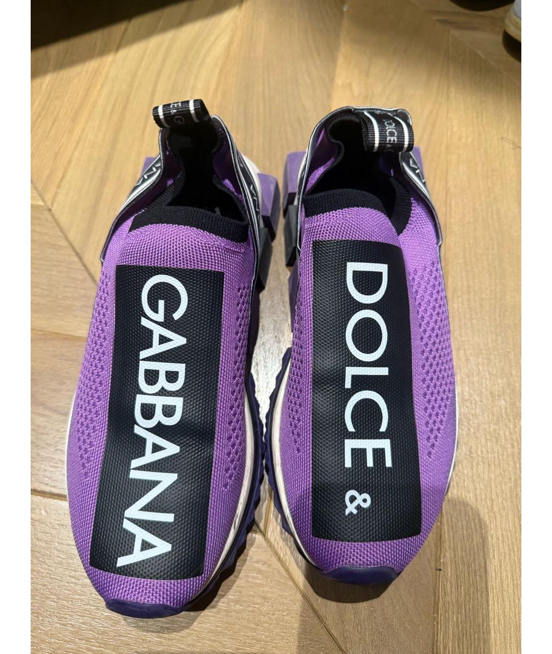 DOLCE&GABBANA Фиолетовые текстильные кроссовки, фото 2