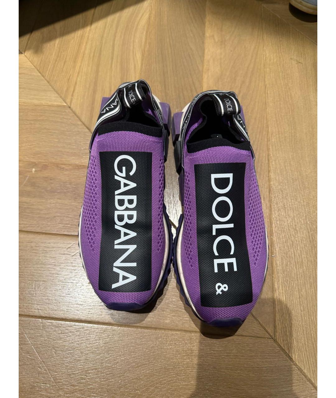 DOLCE&GABBANA Фиолетовые текстильные кроссовки, фото 3