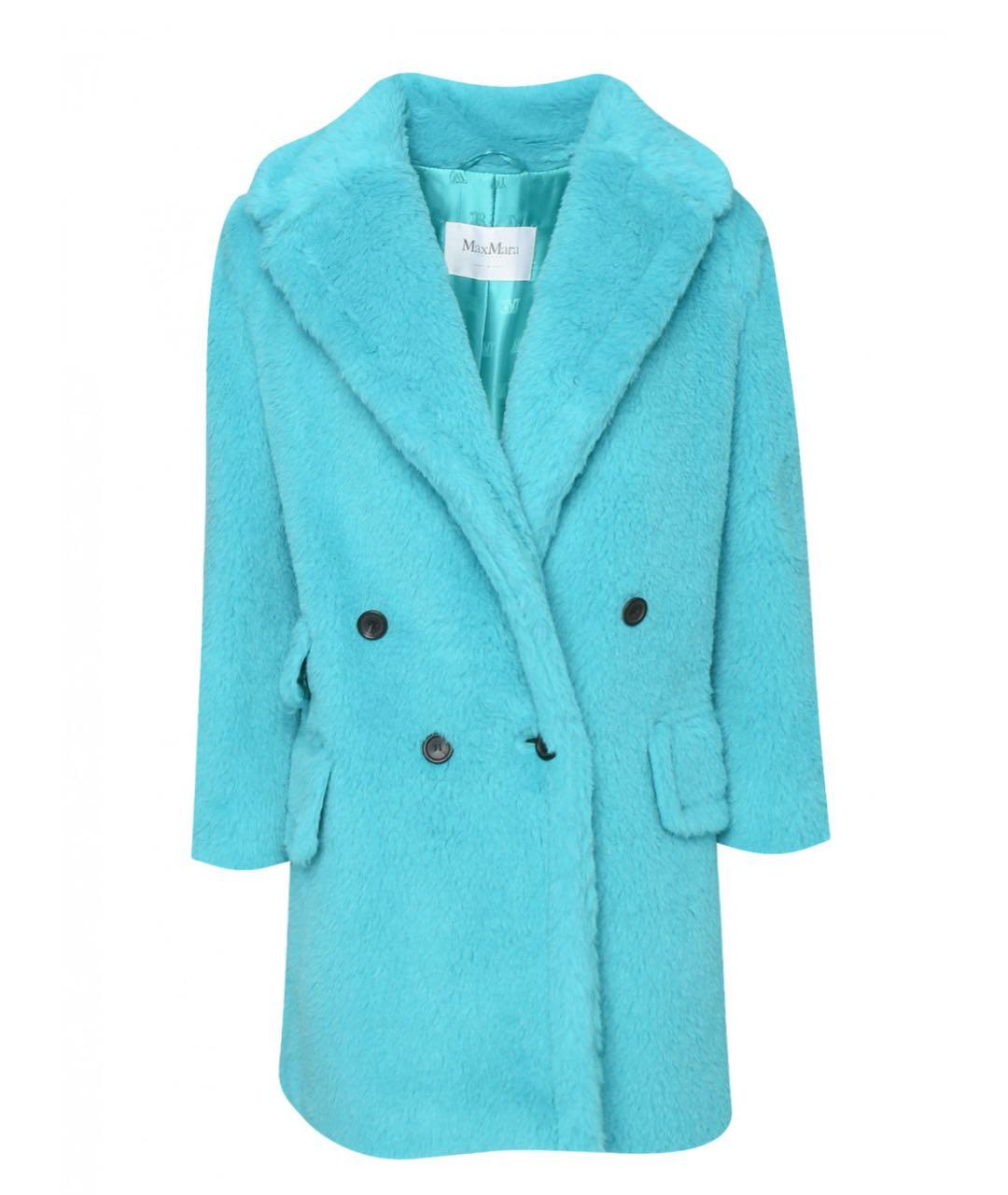 MAX MARA Бирюзовая шерстяная шуба, фото 1
