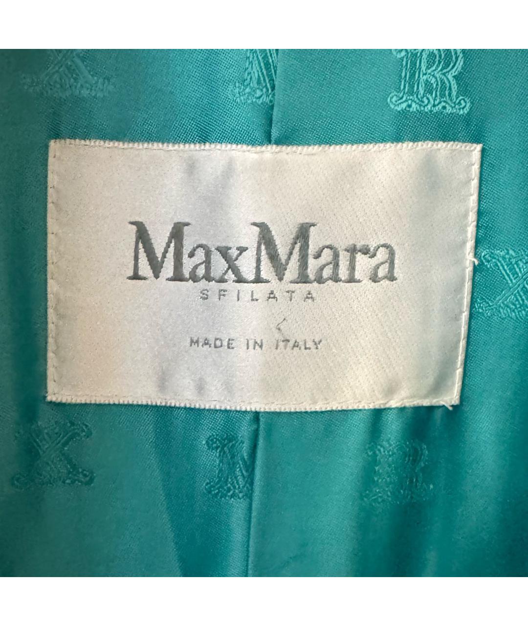 MAX MARA Бирюзовая шерстяная шуба, фото 5