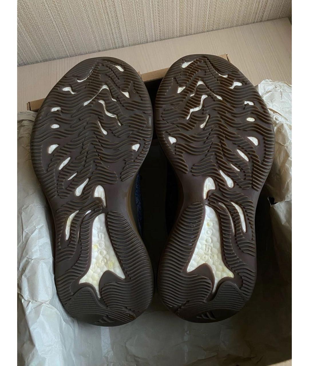 ADIDAS YEEZY Темно-синие текстильные низкие кроссовки / кеды, фото 5