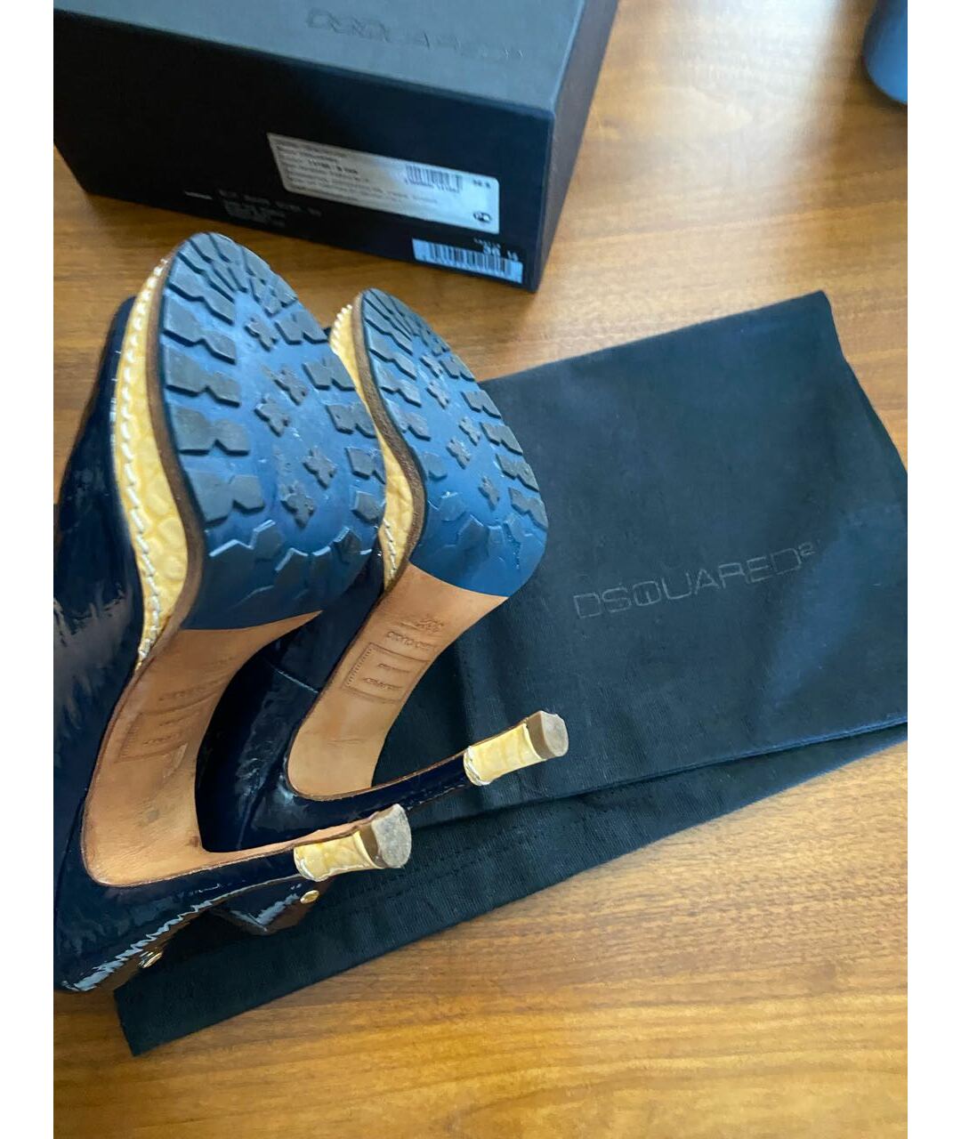 DSQUARED2 Синие туфли из лакированной кожи, фото 5