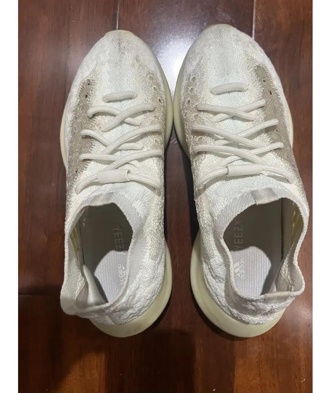 ADIDAS YEEZY Белые текстильные низкие кроссовки / кеды, фото 5