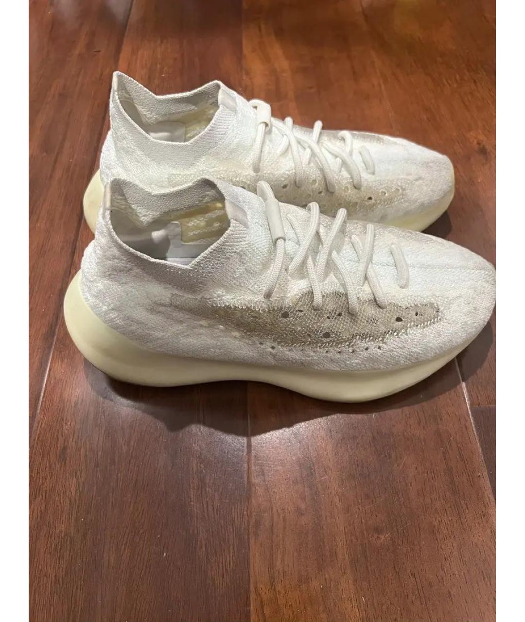 ADIDAS YEEZY Белые текстильные низкие кроссовки / кеды, фото 3