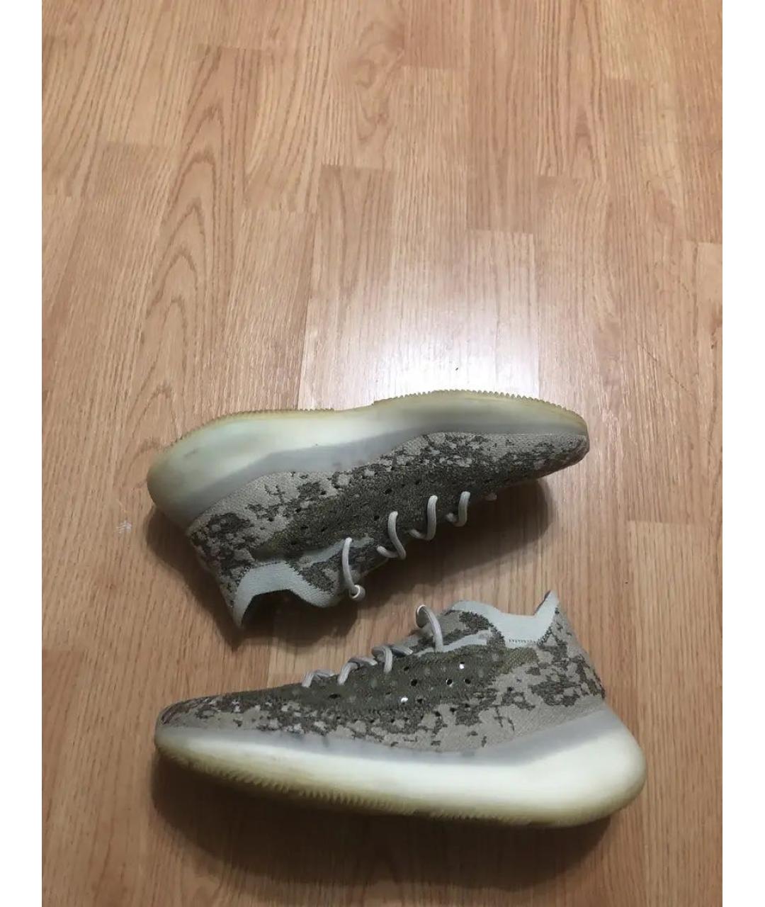 ADIDAS YEEZY Серые текстильные низкие кроссовки / кеды, фото 4