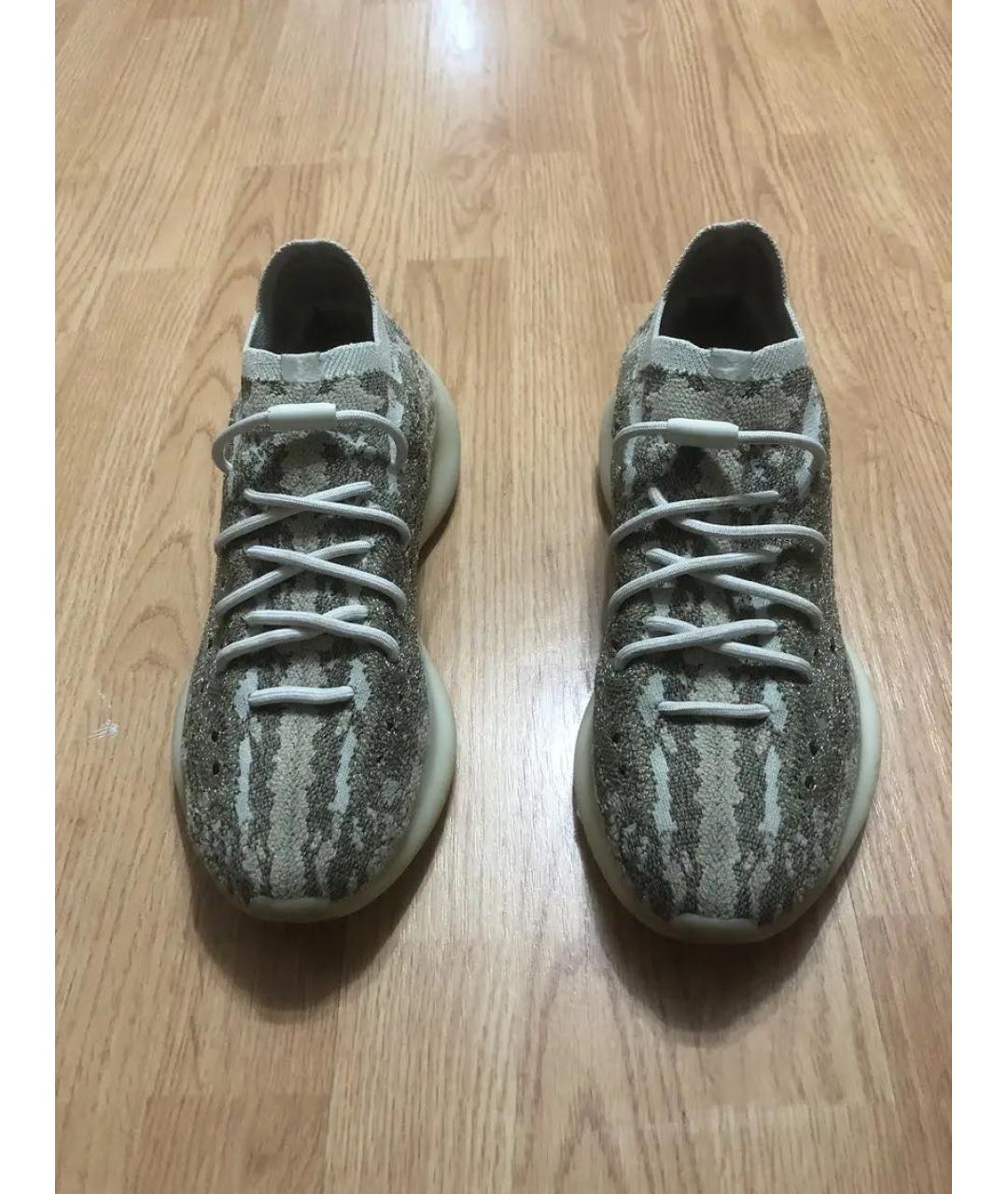 ADIDAS YEEZY Серые текстильные низкие кроссовки / кеды, фото 3
