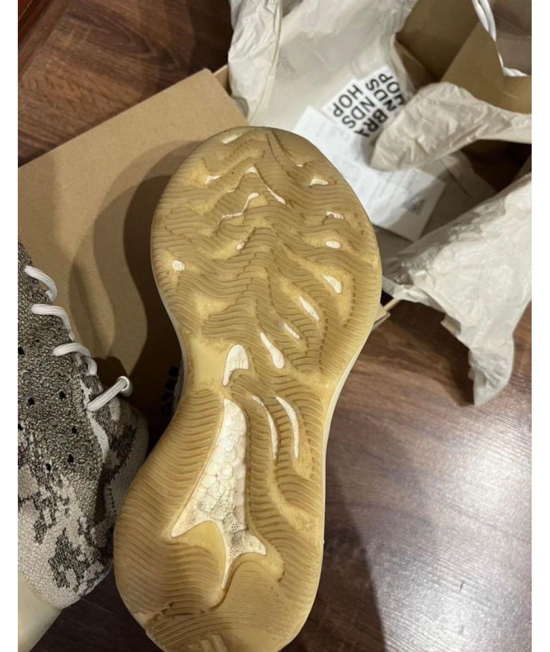 ADIDAS YEEZY Серые текстильные низкие кроссовки / кеды, фото 6