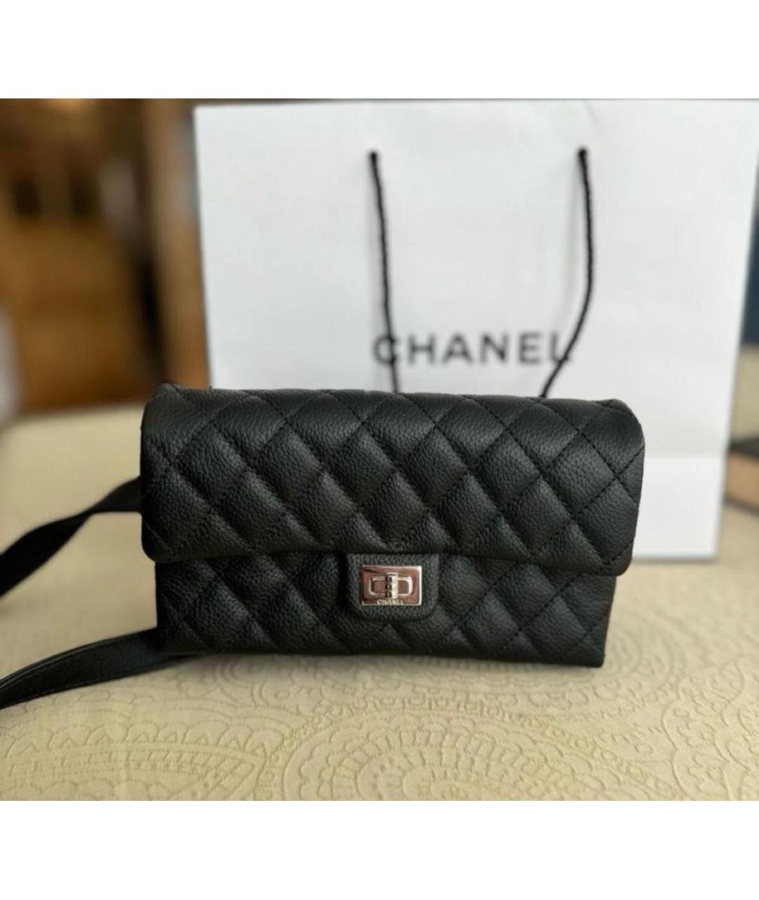 CHANEL Черная кожаная поясная сумка, фото 5