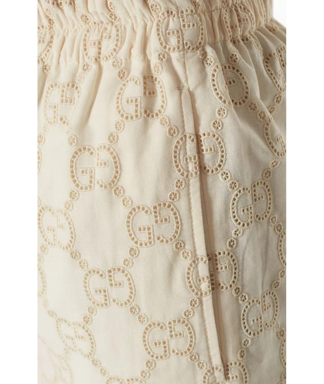GUCCI Бежевые хлопковые шорты, фото 4