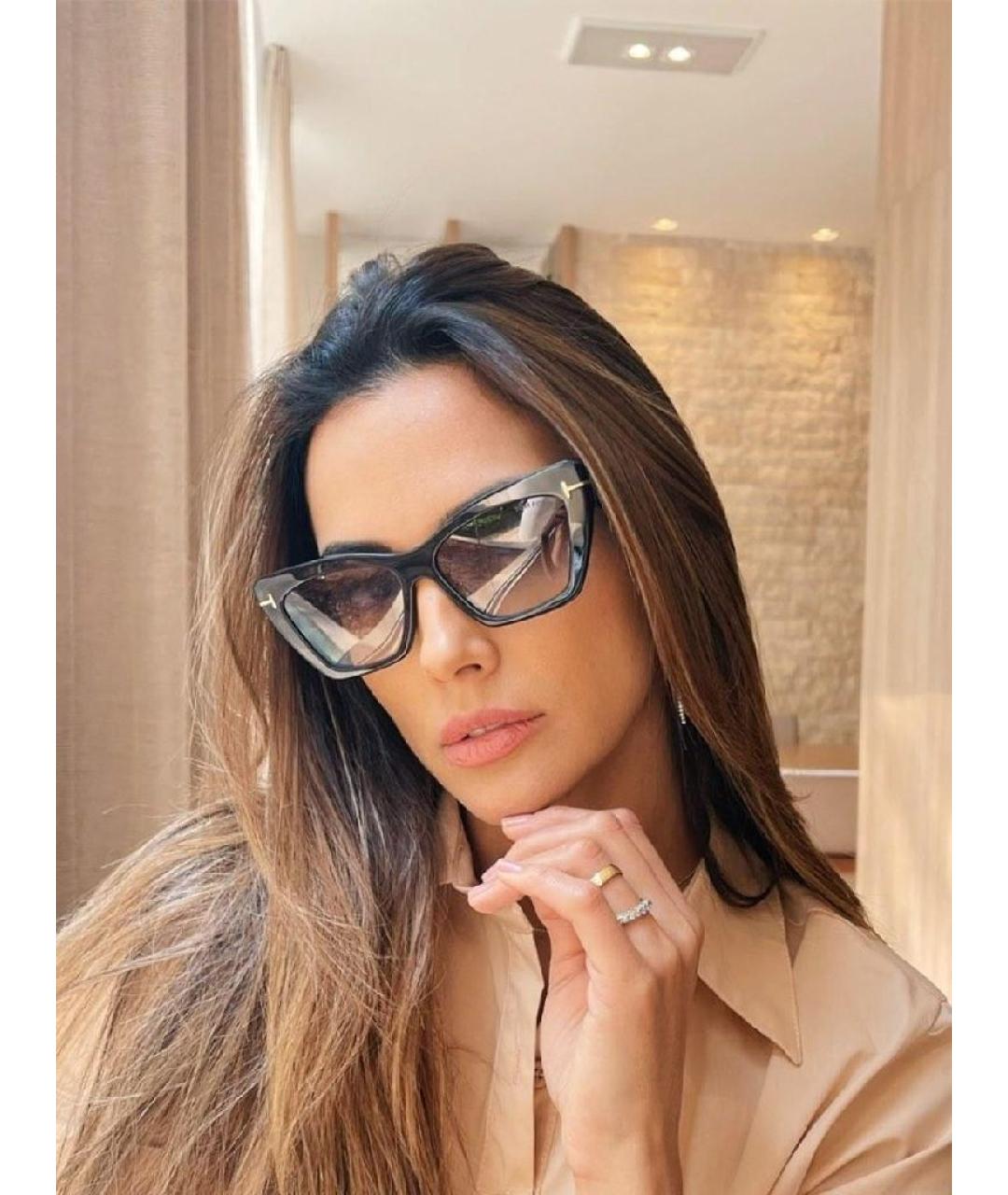 TOM FORD Черные пластиковые солнцезащитные очки, фото 2