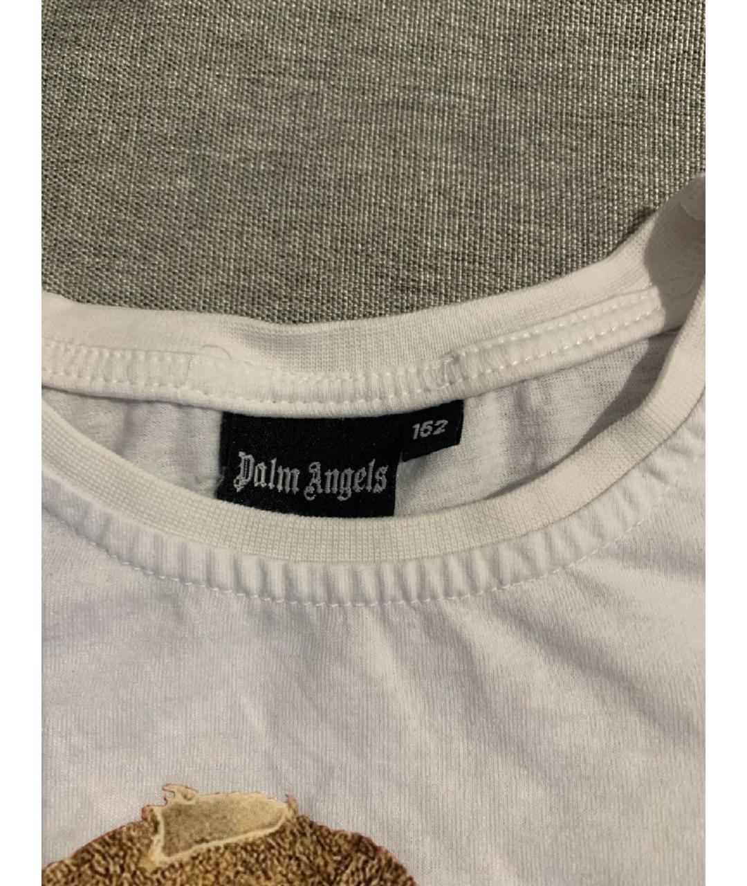 PALM ANGELS Белая хлопковая детская футболка, фото 4