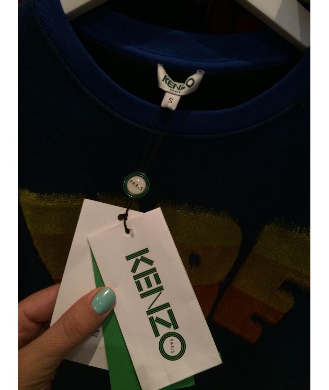 KENZO Синее хлопковое повседневное платье, фото 6