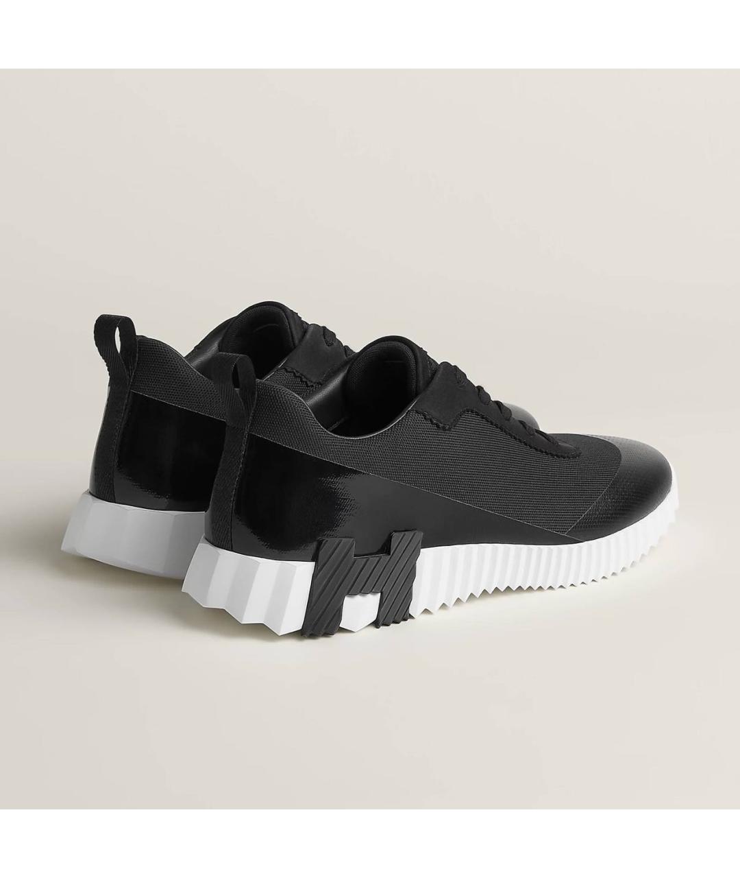 HERMES Черные кожаные низкие кроссовки / кеды, фото 2