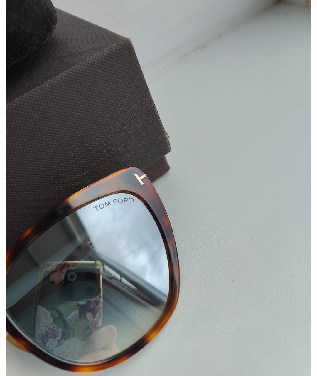 TOM FORD Коричневые пластиковые солнцезащитные очки, фото 3