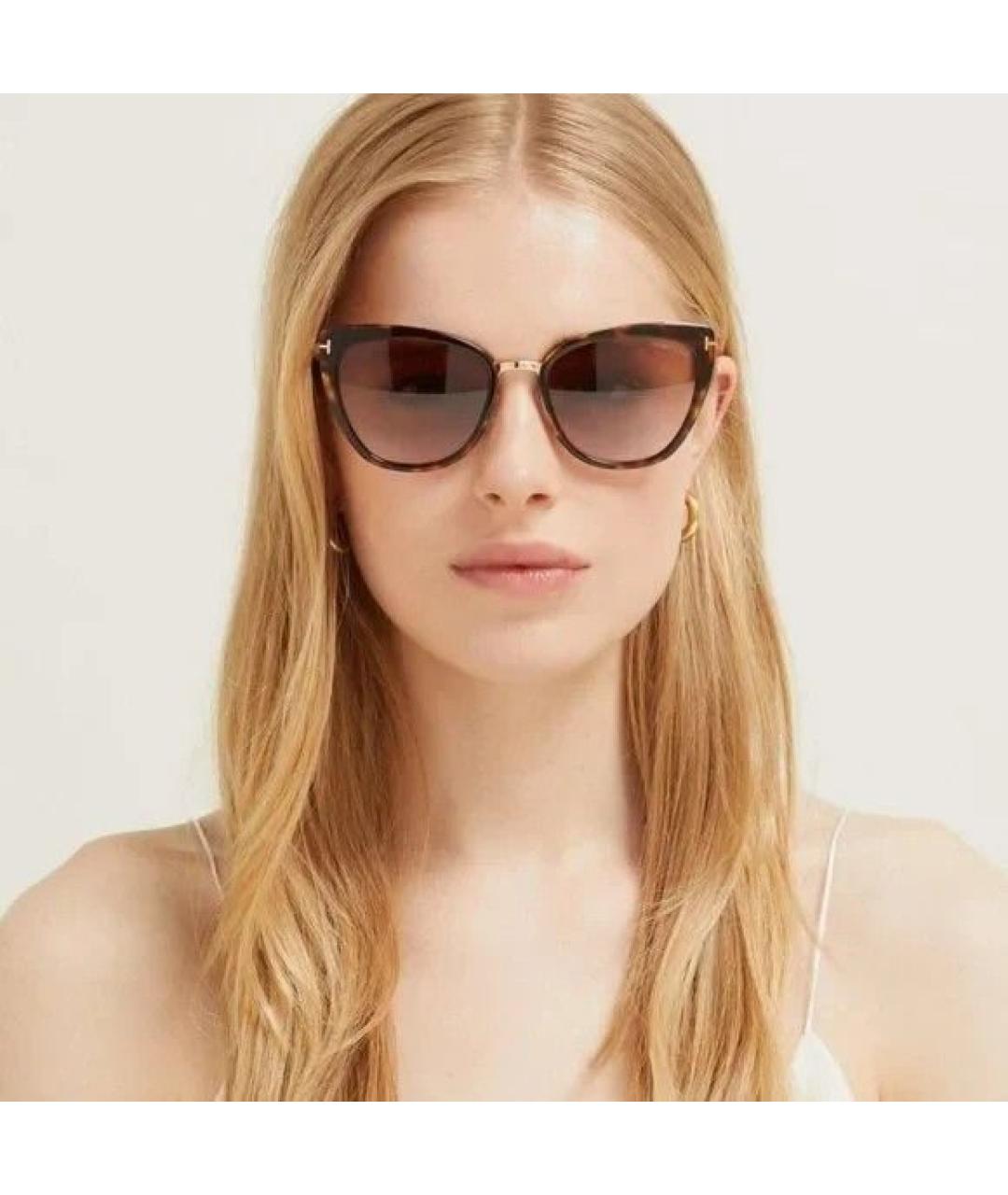 TOM FORD Коричневые пластиковые солнцезащитные очки, фото 8