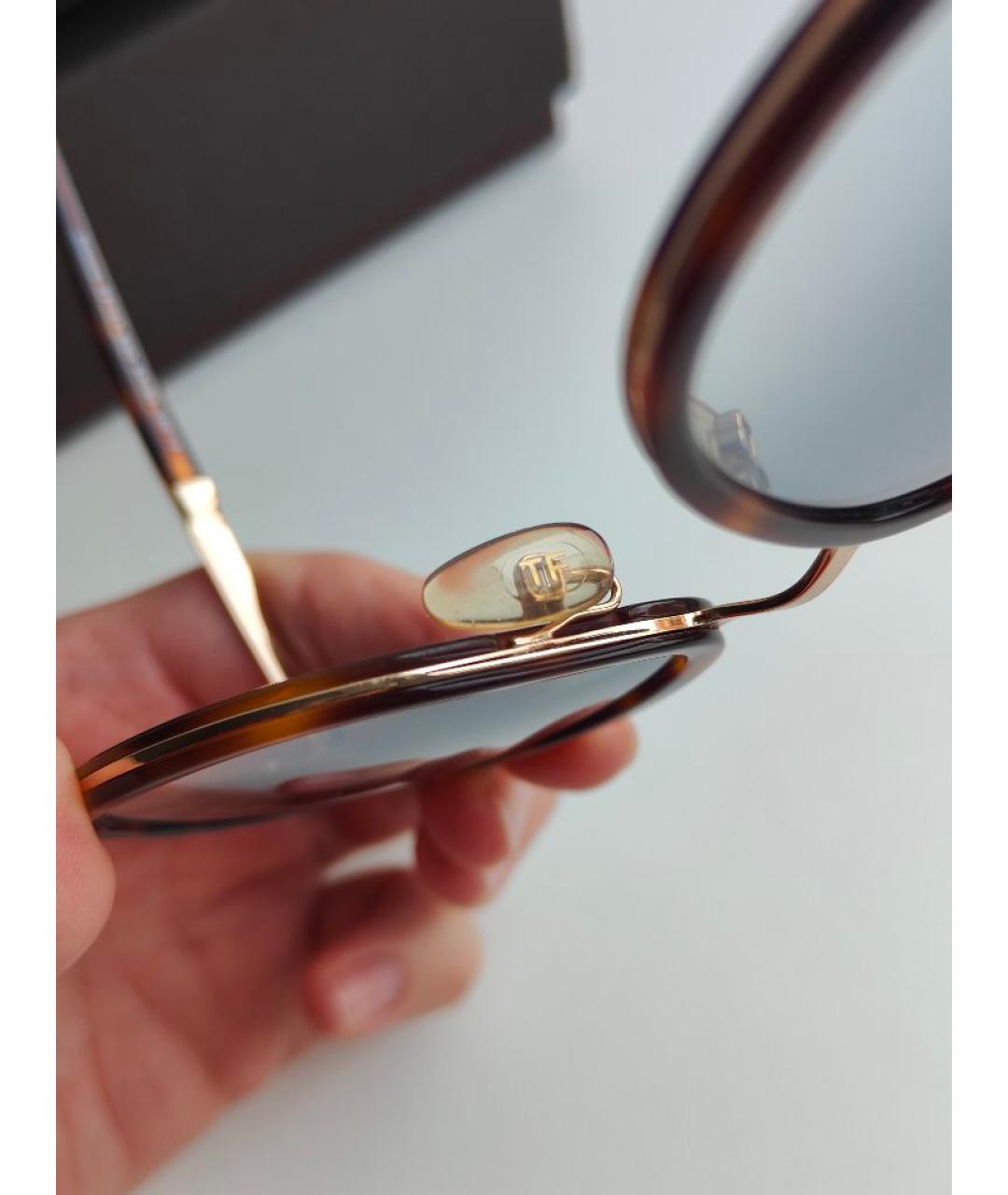 TOM FORD Коричневые пластиковые солнцезащитные очки, фото 6