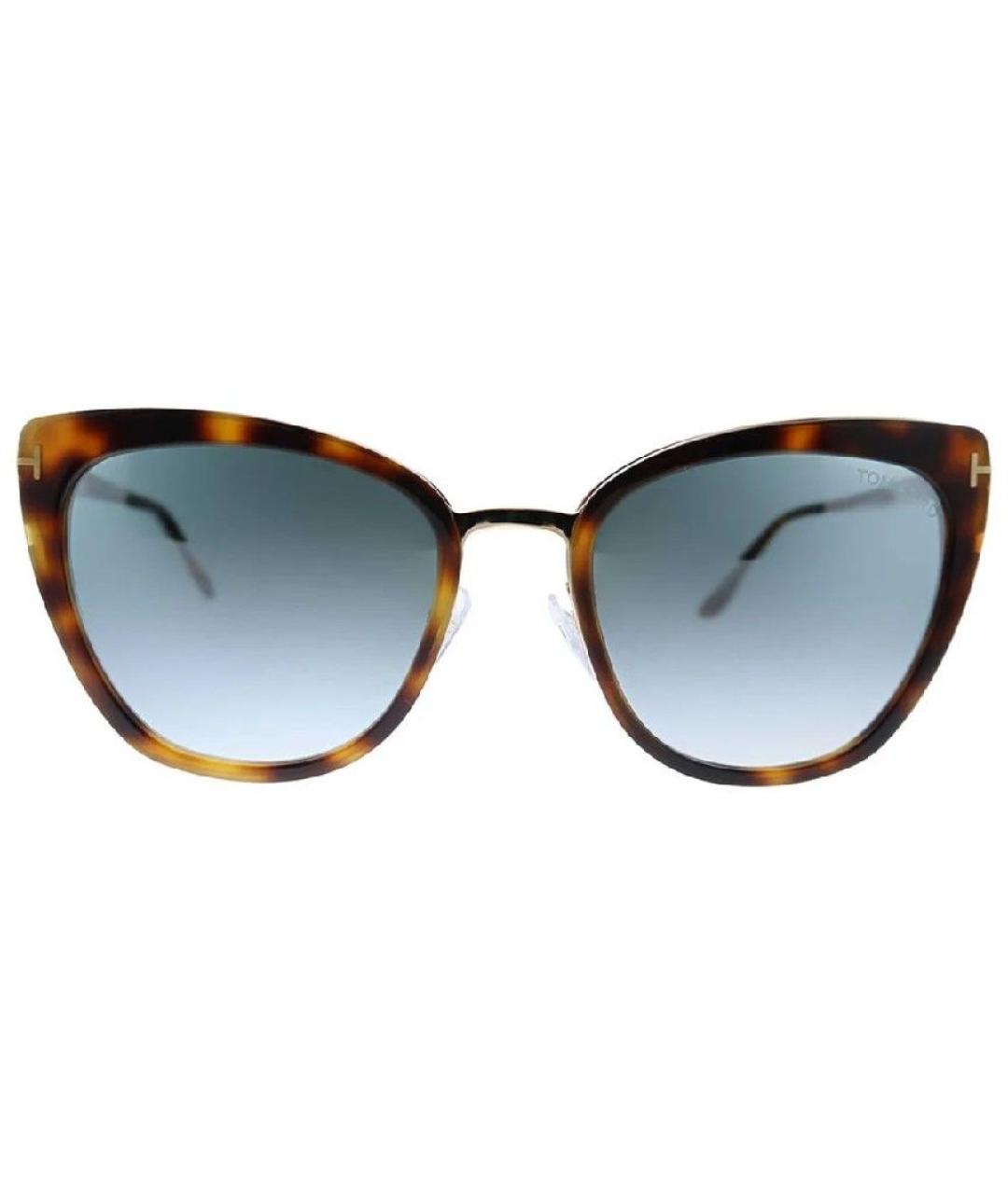 TOM FORD Коричневые пластиковые солнцезащитные очки, фото 1