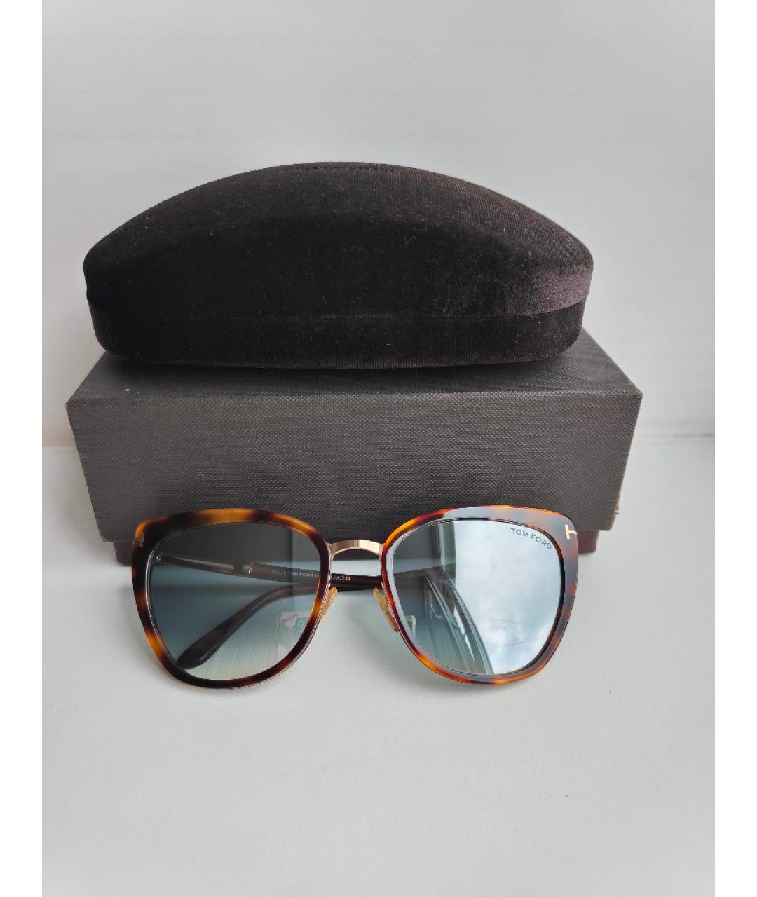 TOM FORD Коричневые пластиковые солнцезащитные очки, фото 2