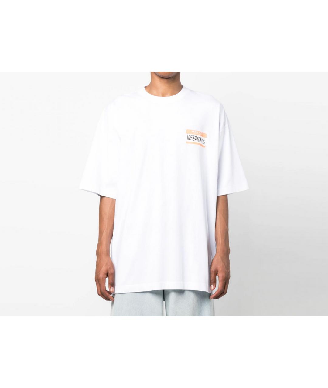 VETEMENTS Белая хлопковая футболка, фото 2