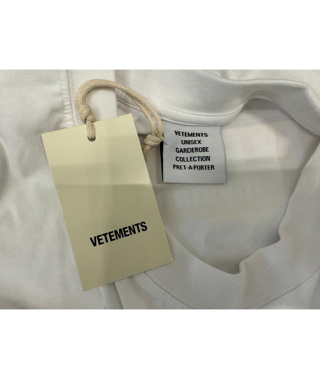 VETEMENTS Белая хлопковая футболка, фото 5