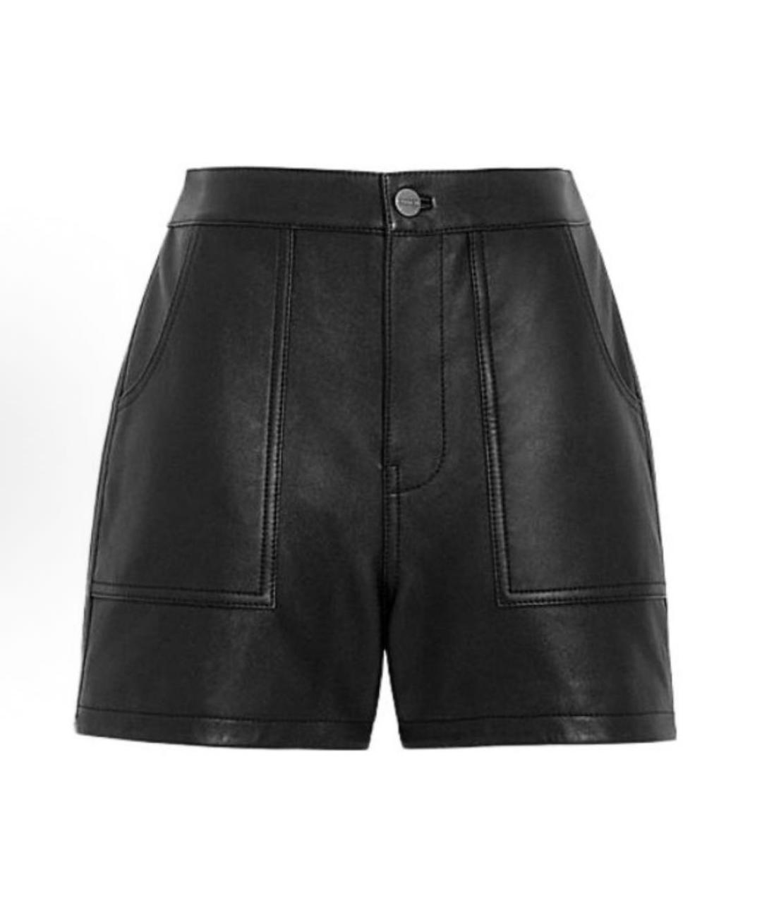 COACH Черные кожаные шорты, фото 1