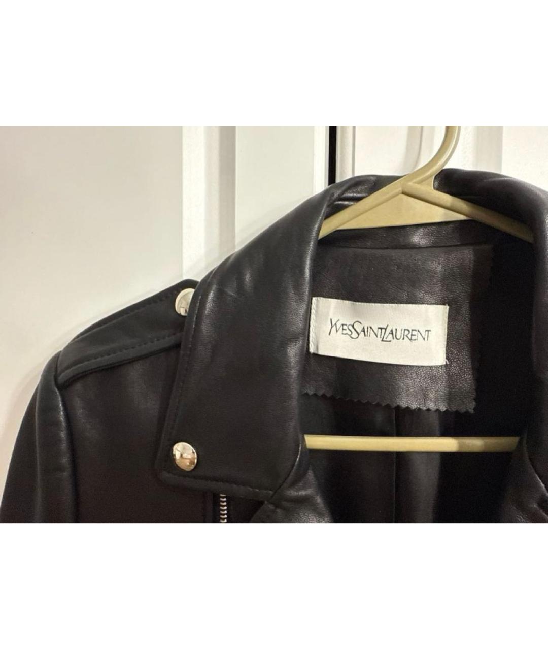 SAINT LAURENT Черная кожаная куртка, фото 3