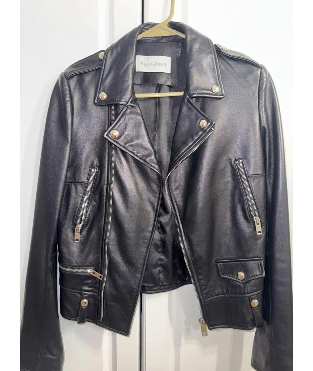 SAINT LAURENT Черная кожаная куртка, фото 6