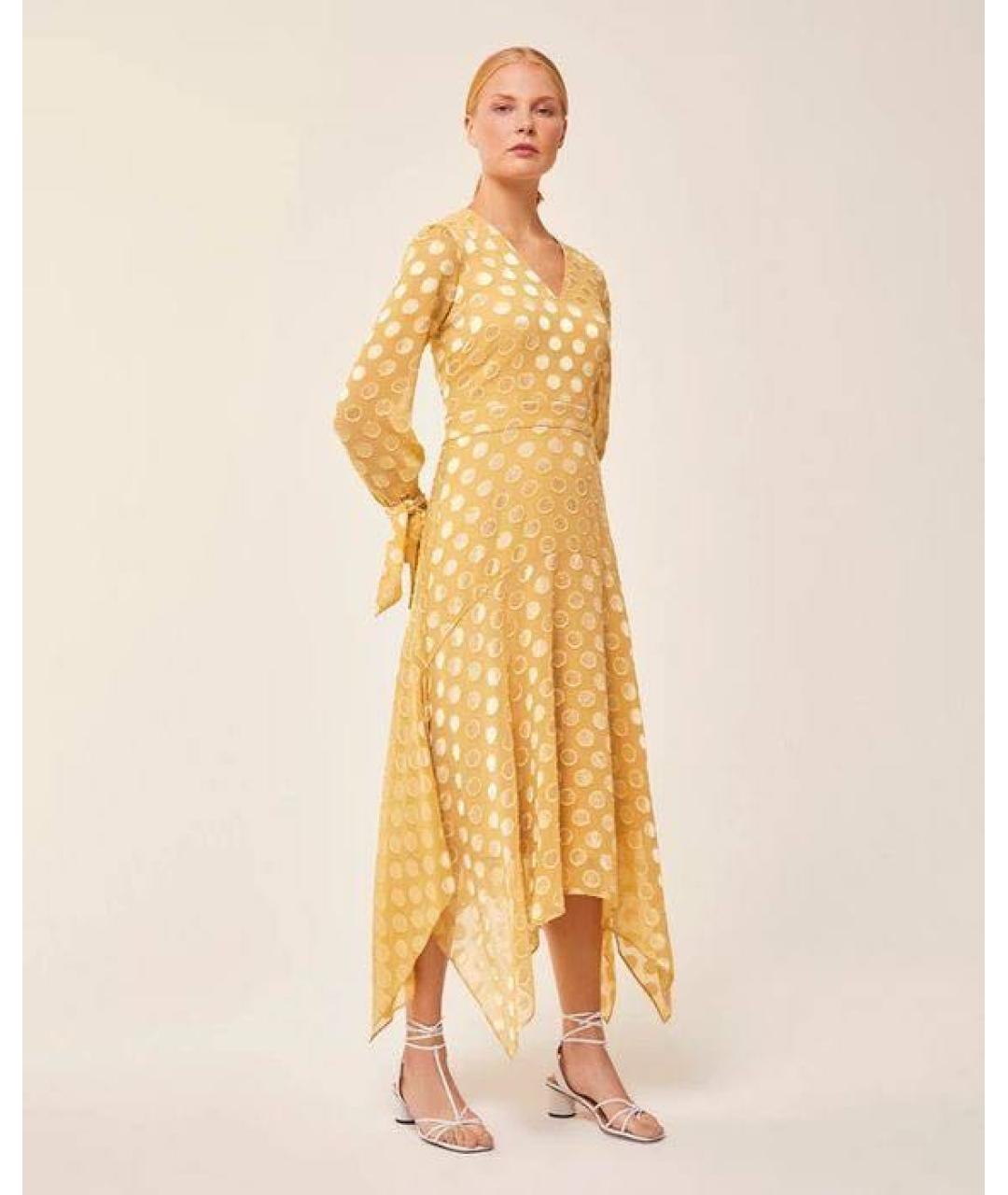 IVY OAK Желтое полиэстеровое повседневное платье, фото 3