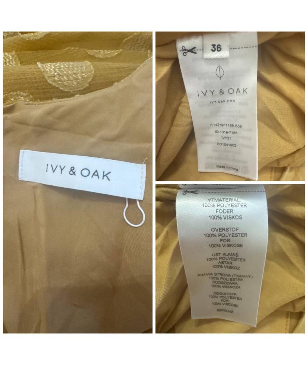 IVY OAK Желтое полиэстеровое повседневное платье, фото 6