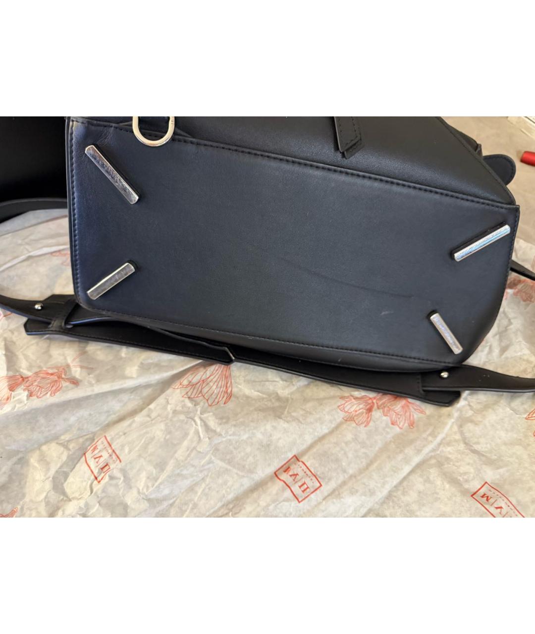 LOEWE Черная кожаная сумка тоут, фото 7