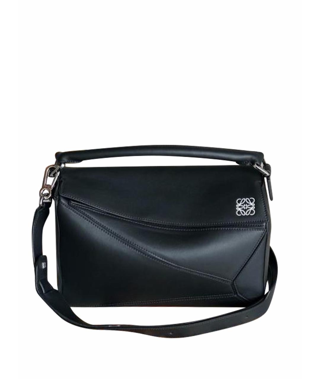 LOEWE Черная кожаная сумка тоут, фото 1