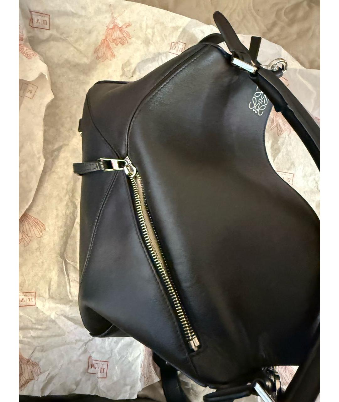 LOEWE Черная кожаная сумка тоут, фото 3