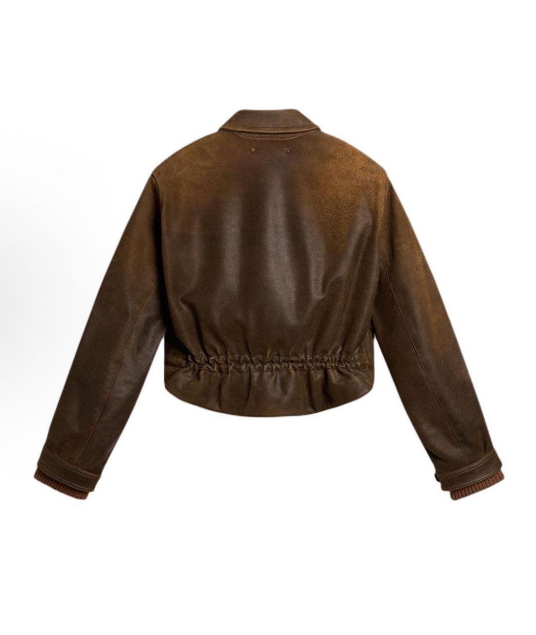 GOLDEN GOOSE DELUXE BRAND Коричневая кожаная куртка, фото 2