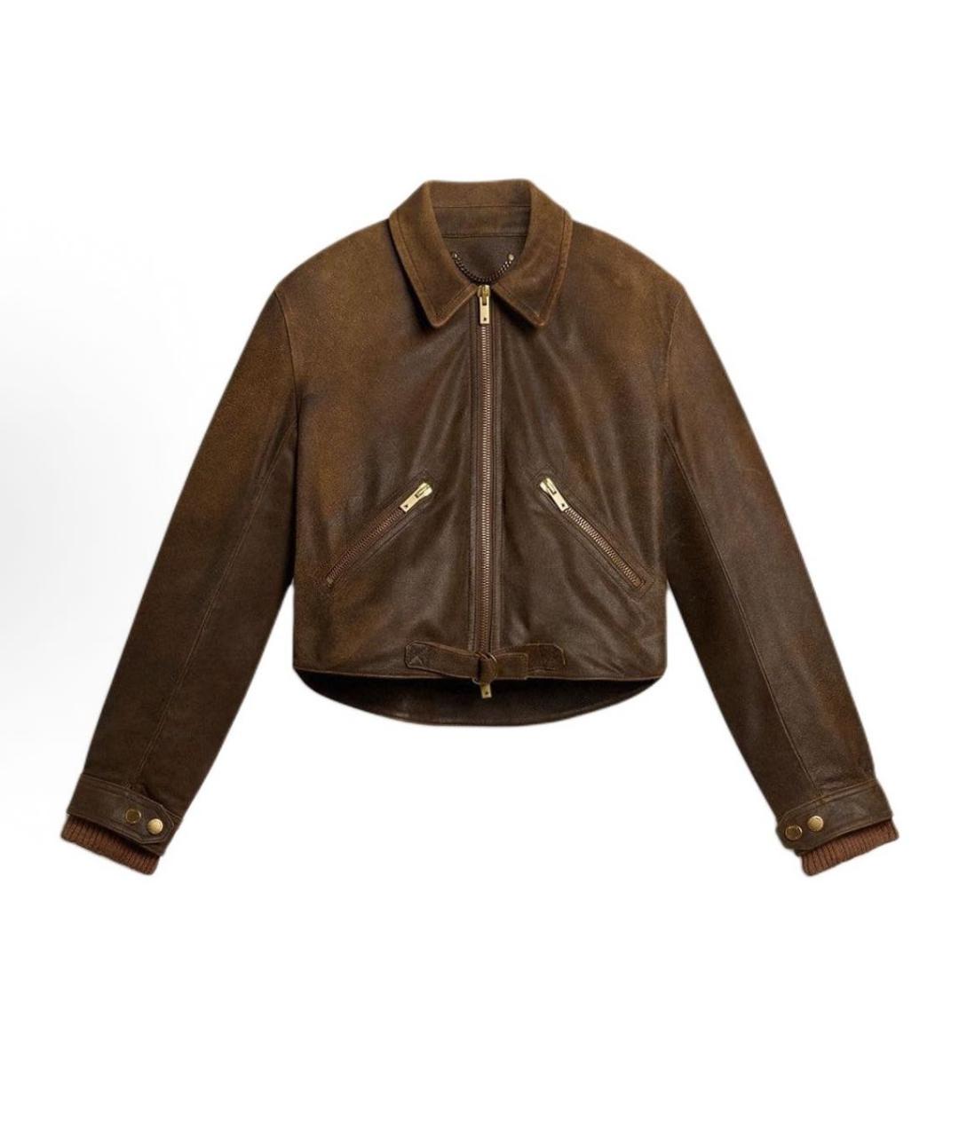 GOLDEN GOOSE DELUXE BRAND Коричневая кожаная куртка, фото 1