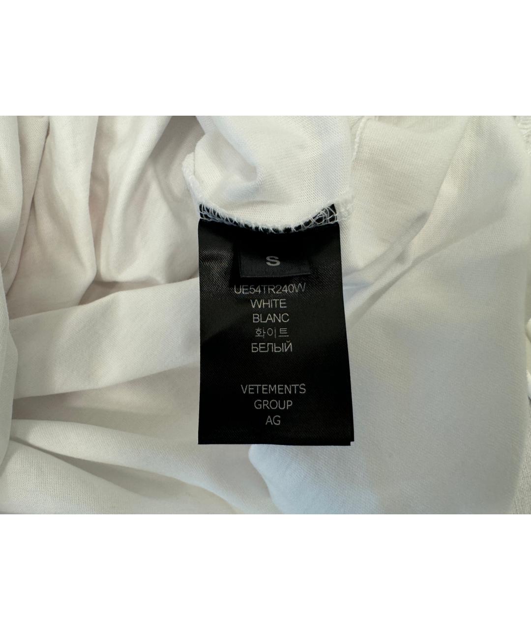 VETEMENTS Белая хлопковая футболка, фото 6