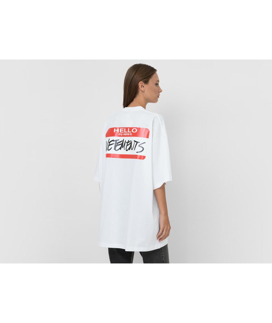 VETEMENTS Белая хлопковая футболка, фото 3