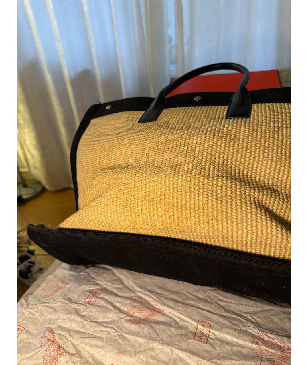 SAINT LAURENT Бежевая кожаная сумка тоут, фото 2