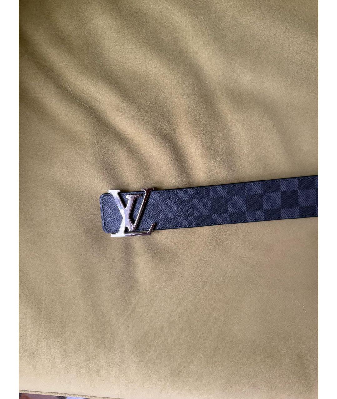LOUIS VUITTON Черный кожаный ремень, фото 2