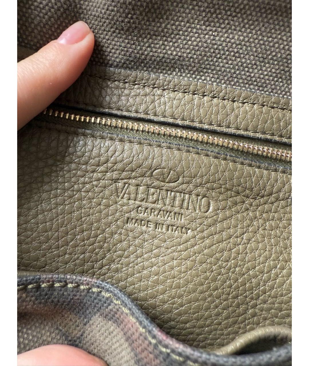 VALENTINO Хаки тканевая сумка через плечо, фото 8