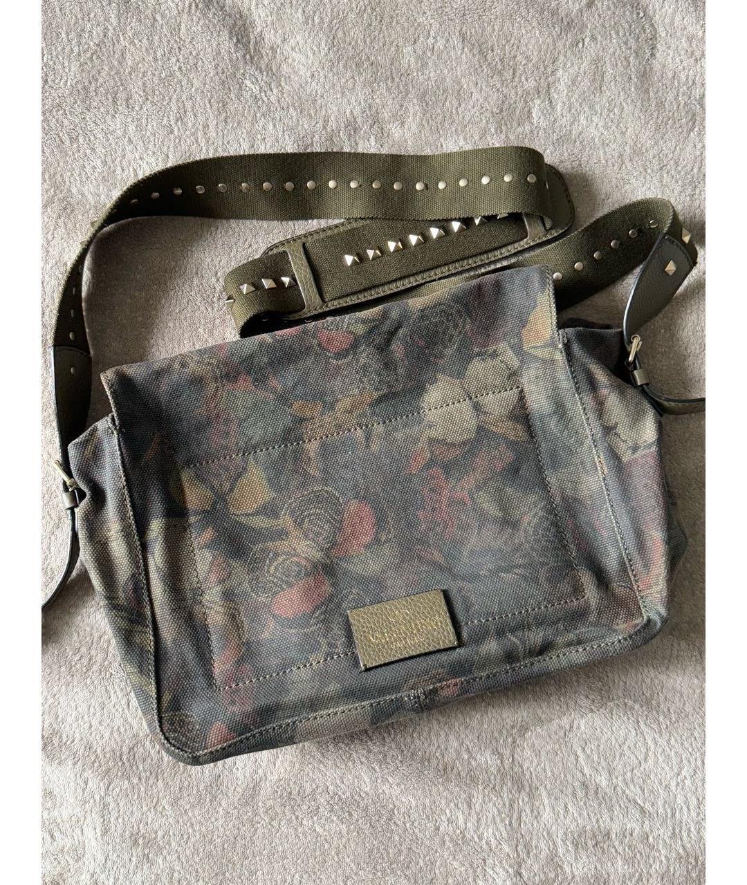 VALENTINO Хаки тканевая сумка через плечо, фото 3