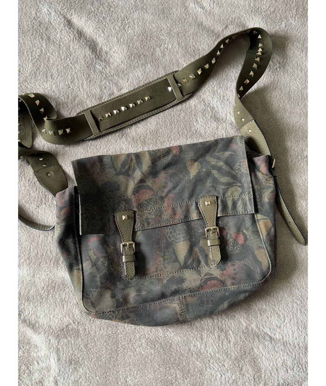 VALENTINO Хаки тканевая сумка через плечо, фото 2