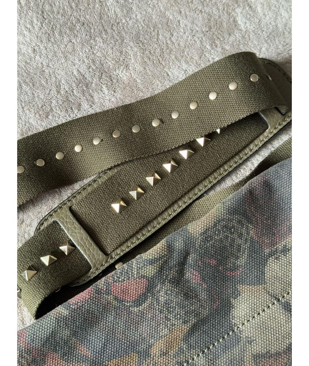 VALENTINO Хаки тканевая сумка через плечо, фото 6